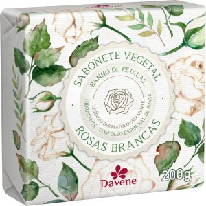 DAVENE SABONETE VEGETAL ROSAS BRANCAS 200G