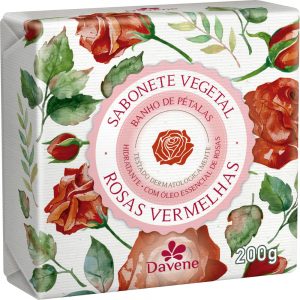 DAVENE SABONETE VEGETAL ROSAS VERMELHAS 200G